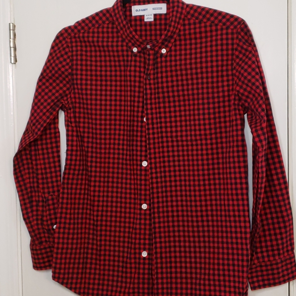 Buffalo plaid youth button down